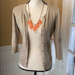 3/4 sleeve length tan cardigan